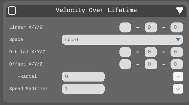 Velocity over life time